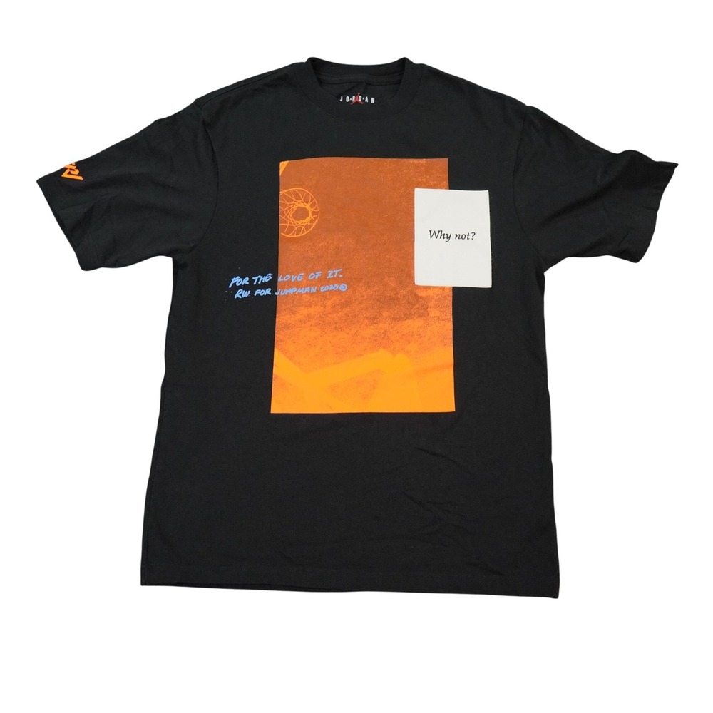 Jordan Why Not RW Graphic Tee Mens Small Black Orange‎ Jumpman 2020 Basketball